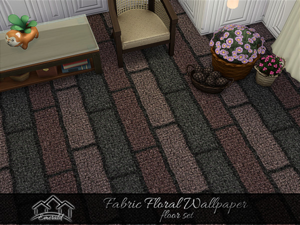 Sims 4 — Fabric Floral Wallpaper floor2 by Emerald — Cozying up the walls with fabric floral wallpaper.(floor set)