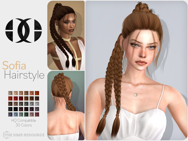 Sims 4 — Sofia Hairstyle by DarkNighTt — Sofia Hairstyle is a long, straight, braided and updo hairstyle for female