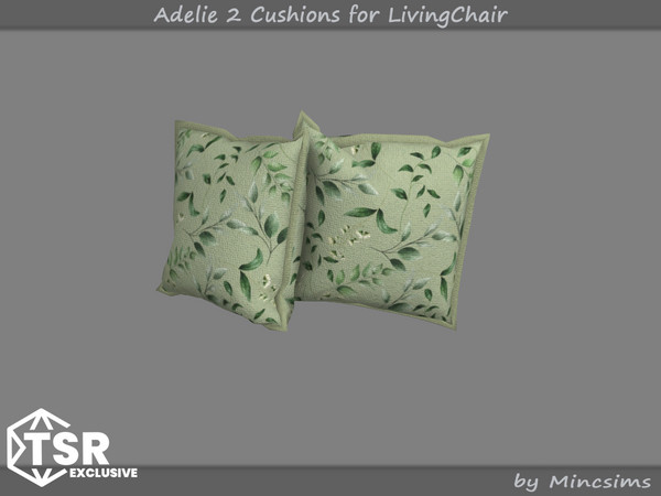 Sims 4 — Adelie 2 Cushions for LivingChair by Mincsims — In the sunroom and outdoor, wicker furniture can make good use