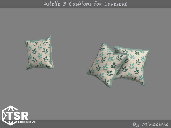 Sims 4 — Adelie 3 Cushions for Loveseat by Mincsims — In the sunroom and outdoor, wicker furniture can make good use of