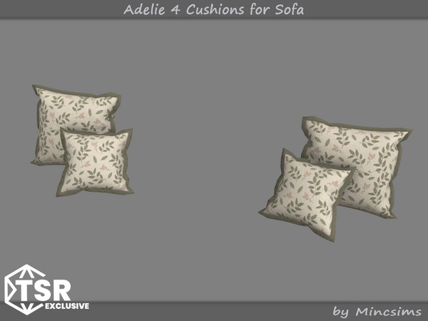 Sims 4 — Adelie 4 Cushions for Sofa by Mincsims — In the sunroom and outdoor, wicker furniture can make good use of