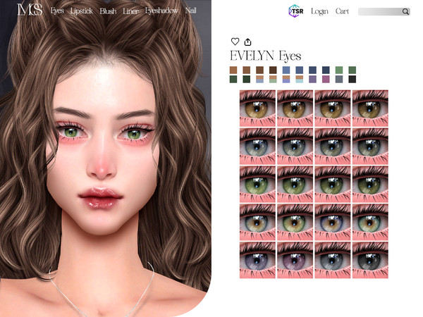 Sims 4 — Evelyn Eyes by VELYSEA — -Face Paint category -HQ comatble -20 swatches -All Skin