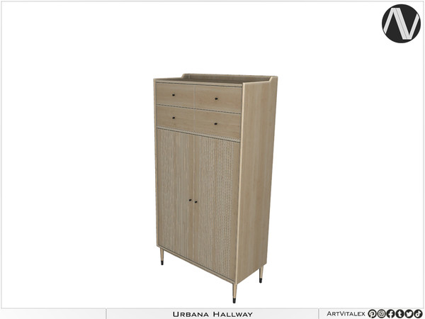 Sims 4 — Urbana Shoe Cabinet With Two Doors And Four Drawers by ArtVitalex — Hallway Collection All rights reserved -
