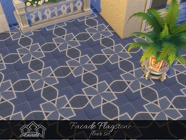 Sims 4 — Facade Flagstone floor4 by Emerald — You can use flagstones for walkways, pathways, roofing and facades...long