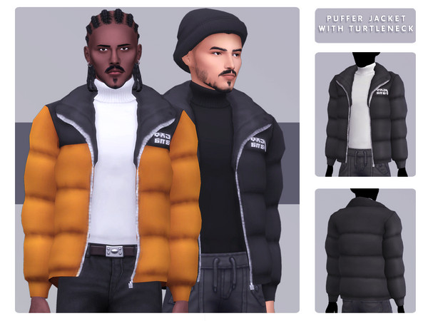 Sims 4 — [Patreon] Puffer Jacket With Turtleneck by OranosTR — This jacket is created for men. Ideal for winter! It will