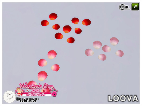 Sims 4 — Loova bedroom rose petals deco by jomsims — Back to kitsch, but in a loving way. This nuptial chamber, bathed in