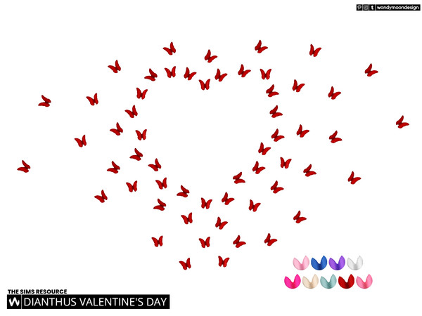 Sims 4 — Dianthus Butterflies Wall Decor by wondymoon — Valentine's day decorations! Have fun!