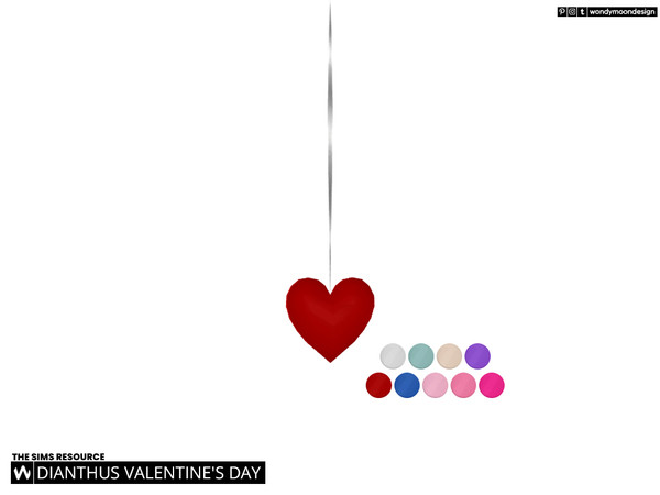 Sims 4 — Dianthus Hanging Heart Decor by wondymoon — Valentine's day decorations! Have fun!