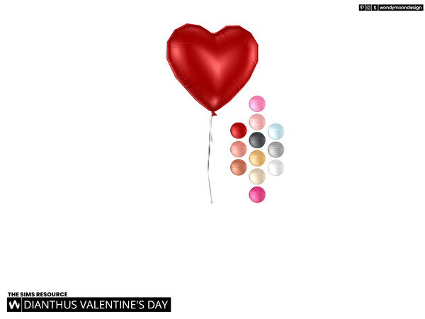 Sims 4 — Dianthus Heart Shaped Balloon - Ceiling by wondymoon — Valentine's day decorations! Have fun!