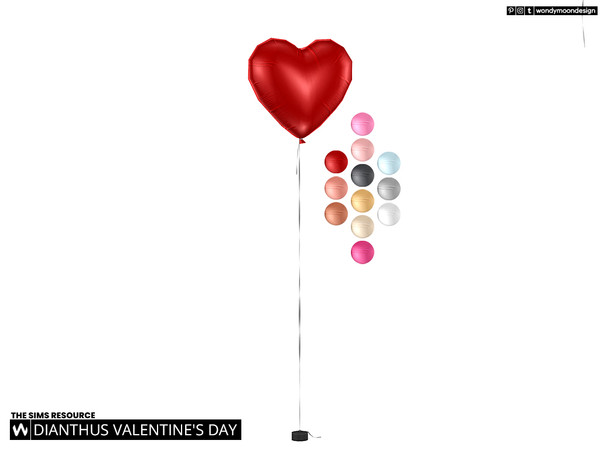 Sims 4 — Dianthus Heart Shaped Balloon - Tall by wondymoon — Valentine's day decorations! Have fun!