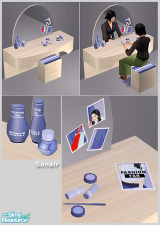 Sims 2 — Sunair T288 AGC Dress Table by Sunair — Sunair T288 AGC Dress Table (lightwood) of AGC Bedroom B - Mesh set. The