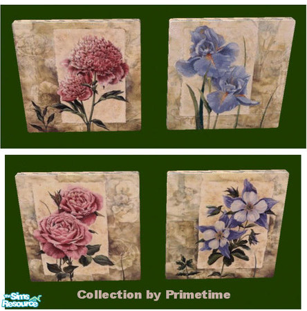 Sims 2 — PT Richard Henson In Bloom by Primetime024 — This collection contains 4 beautiful floral prints by Richard