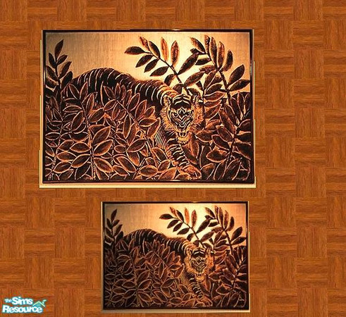 Sims 2 — Eclectic livingroom set - Tiger rug by Paleoanth — Goes with ANY decor. Uses echo's 3x4 rug mesh