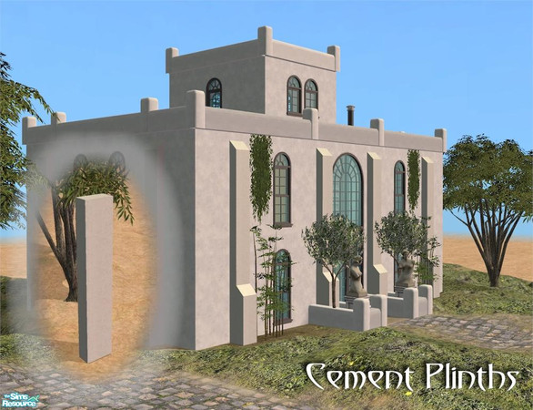 Sims 2 — Tall Single Square by Cyclonesue — Recolour in cement. To place one plinth on top of another, you'll need to use