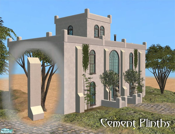 Sims 2 — Tall Double to Single Chamfer by Cyclonesue — Recolour in cement. To place one plinth on top of another, you'll