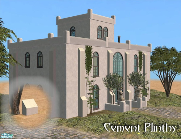 Sims 2 — Short Chamfer by Cyclonesue — Recolour in cement. To place one plinth on top of another, you'll need to use the