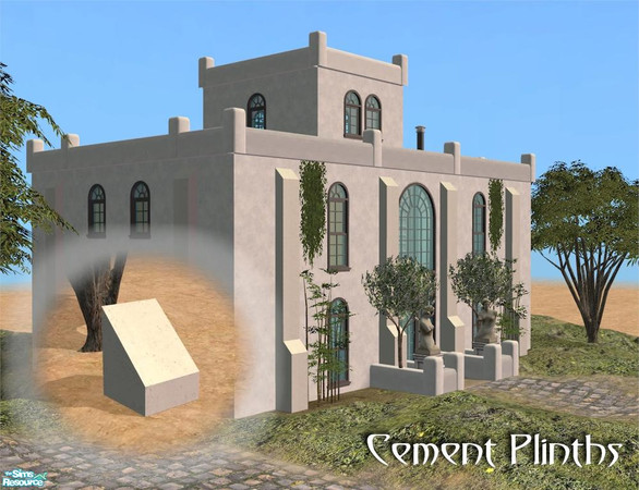 Sims 2 — Short Double-Square Chamfer by Cyclonesue — Recolour in cement. To place one plinth on top of another, you'll