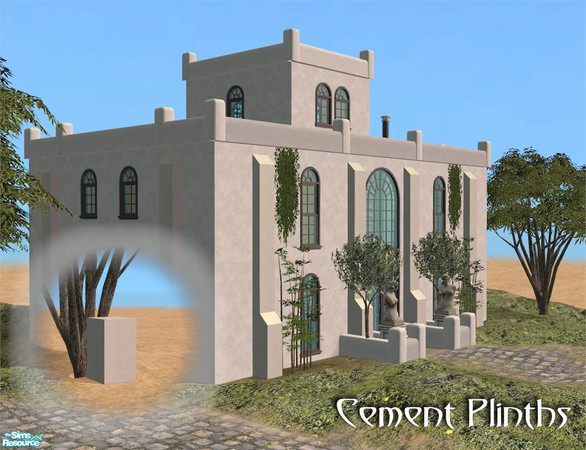 Sims 2 — Higher Foundation Plinth (Double) by Cyclonesue — Recolour in cement. To place one plinth on top of another,