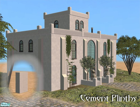 Sims 2 — Higher Foundation Plinth (Single) by Cyclonesue — Recolour in cement. To place one plinth on top of another,