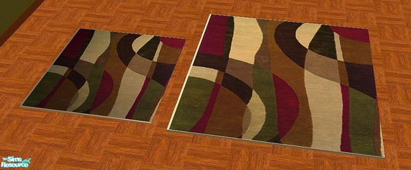 Sims 2 — Eclectic livingroom set - Earthtone Rug by Paleoanth — An earth tones rug. Uses Echo's 3x4 mesh. 