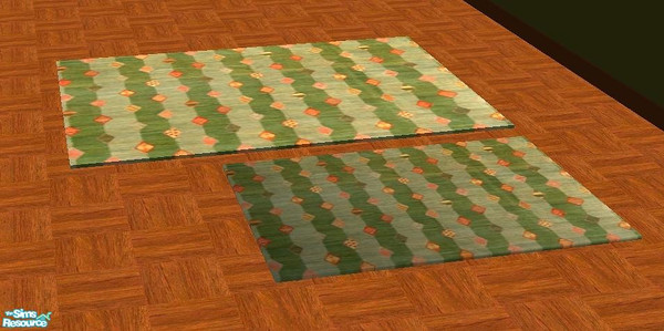 Sims 2 — Eclectic livingroom set - Rug 2 by Paleoanth — Green and gold, won't show mold. Uses Echo's 3x4 mesh
