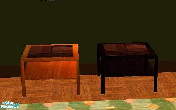 Sims 2 — Eclectic livingroom set - table recolor by Paleoanth — A recolor of my eclectic set end table with black legs