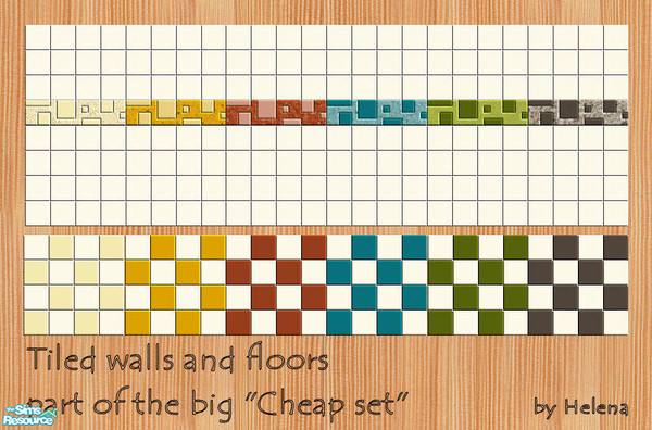 Sims 2 — Cheap set - tiled walls and floors by Helena — 