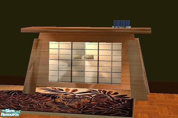 Sims 2 — Eclectic livingroom set - Asian Bar by Paleoanth — New mesh for a bar. Asian inspired with stained glass doors.