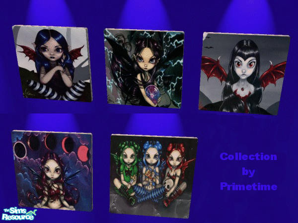Sims 2 — PT Gothic Fairy  by Primetime024 — This collection 5 Gothic Fairy prints. They can all be found under B stroke
