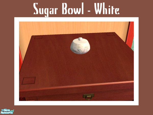 Sims 2 — Sugar Bowl - White by Shakeshaft — Part of a new mesh set of decorative Porcelain and a Display Cabinet to show