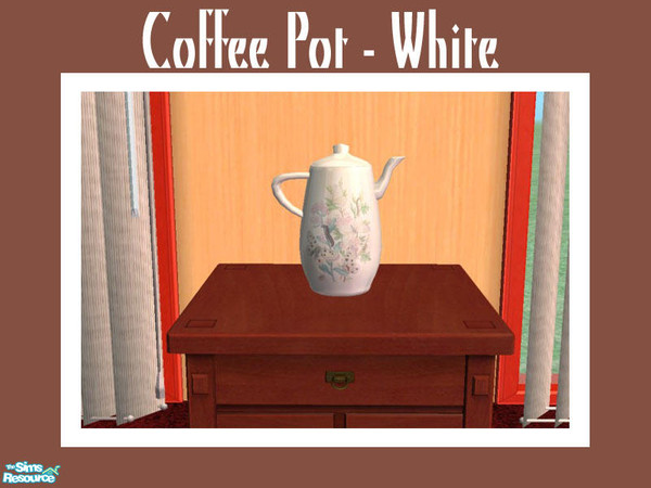Sims 2 — Coffee Pot - White by Shakeshaft — Part of a new mesh set of decorative Porcelain and a Display Cabinet to show