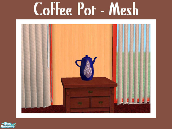 Sims 2 — Coffee Pot -  Mesh by Shakeshaft — Part of a new mesh set of decorative Porcelain and a Display Cabinet to show