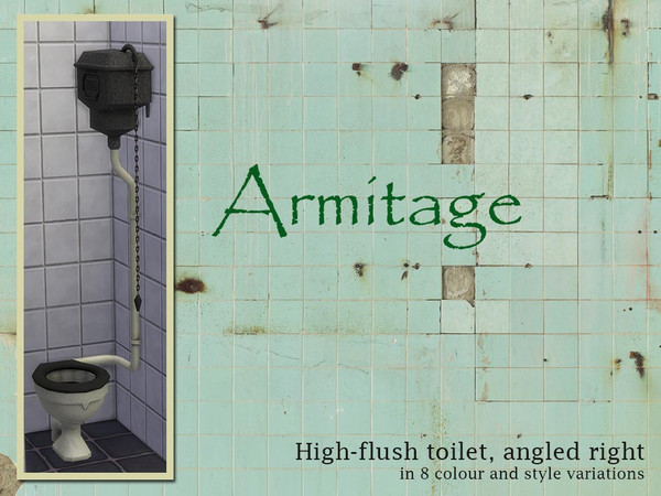 Sims 4 — Armitage High-Flush Toilet (angled to the left) by Cyclonesue — A toilet with a twist - in 8 colours.