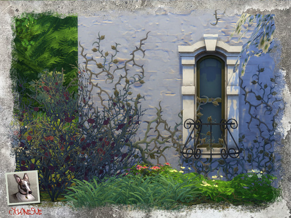 Sims 4 — Curvy Wrought Iron Window Decor by Cyclonesue — Available in 16 colour options. Fits over any 1-tile window. Can