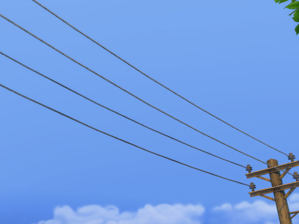Sims 4 — Four Wires for 4-point Telegraph Poles by Cyclonesue — These wires join the telegraph poles with 4 wire points.