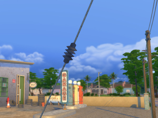 Sims 4 — Ground Wire for Telegraph Poles by Cyclonesue — This decorative wire can be placed on any of the poles in this