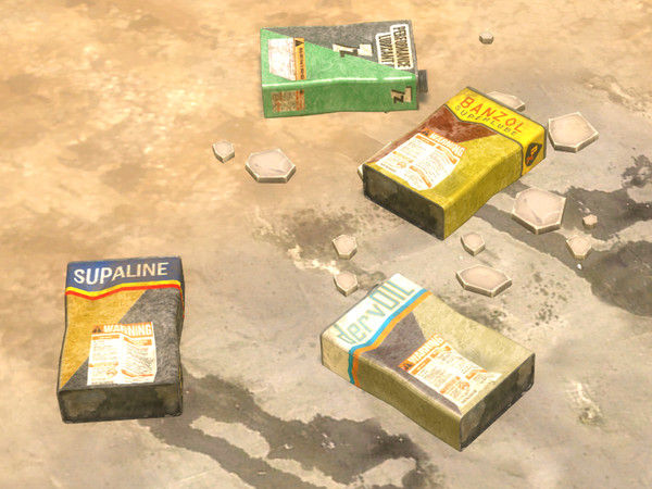 Sims 4 — Fallen Oil Cannister by Cyclonesue — An old fashioned metal oil canister, dented and kicked over - in four