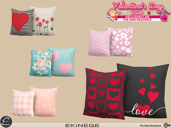 Sims 4 — Valentines Living Room - Cushions1 by ekinege — Valentine's Day room to celebrate your love at home.