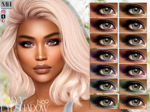 Sims 4 — [Patreon] Galya Eyeshadow N69 by MagicHand — Stunning eye makeup in 16 colors - HQ Compatible.