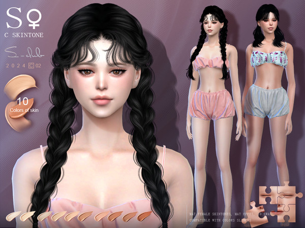 Sims 4 — Asia colorful female skintone 0224 by S-Club — Asia colorful female skintone hope you like thank you.