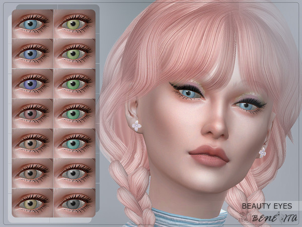 Sims 4 — Beauty Eyes (HQ) by Benevita — Beauty Eyes Costume Makeup Category HQ Compatible 14 Swatches For all age I hope