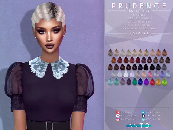 Sims 4 — Prudence Hairstyle [Patreon] by Anto — Finger waves hairstyle inspired in Prudence Thank you so much for