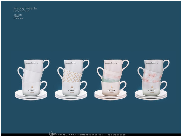 Sims 4 — Happy Hearts - cups by Severinka_ — A set of 12 items of kitchen utensils in a Minimalist style. - vinegar or