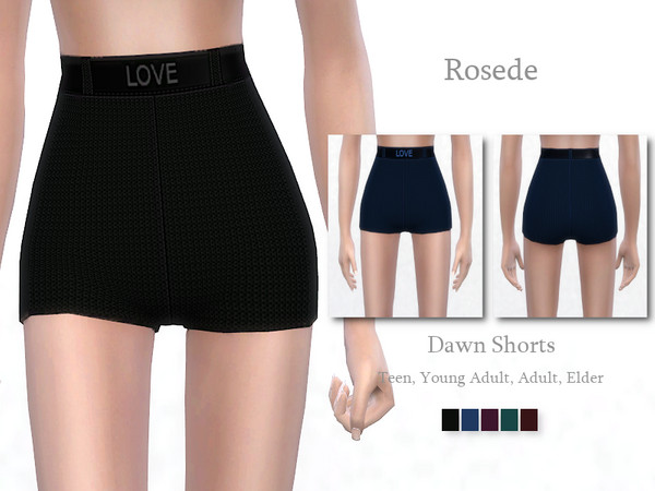 Sims 4 — Dawn Shorts by _Rosede_ — For Teen, Young Adult, Adult, Elder