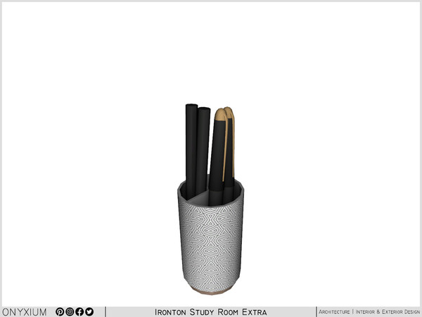 Sims 4 — Ironton Pen Holder by Onyxium — Onyxium@TSR Design Workshop Study Room Collection - Belong To The 2024 Year