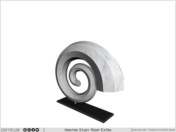 Sims 4 — Ironton Decor Helix Horn by Onyxium — Onyxium@TSR Design Workshop Study Room Collection - Belong To The 2024
