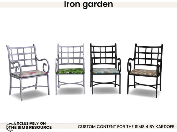 Sims 4 — kardofe_Iron garden_DiningChair by kardofe — Set of wrought iron garden furniture.