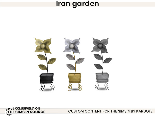 Sims 4 — kardofe_Iron garden_Flower by kardofe — Set of wrought iron garden furniture.