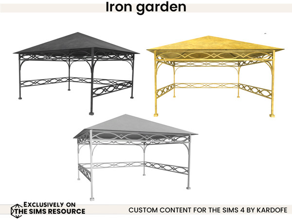 Sims 4 — kardofe_Iron garden_Gacebo by kardofe — Set of wrought iron garden furniture.