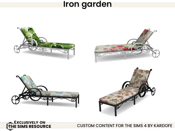 Sims 4 — kardofe_Iron garden_Sun lounger by kardofe — Set of wrought iron garden furniture.
